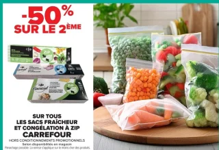 Sacs fraîcheur et congélation à zip Carrefour