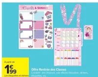 Offre Rentrée des Classes - Étiquettes et stickers, affiche éducative