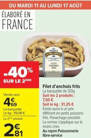 Filet d'anchois frits Medusa