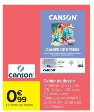 Cahier de dessin Canson