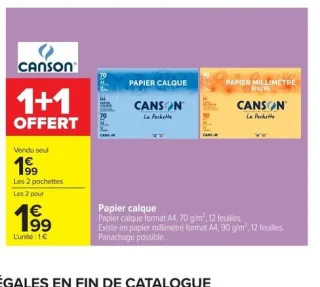 Papier calque / Papier millimétré Canson