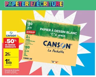 Canson Papier à dessin blanc "C" à grain