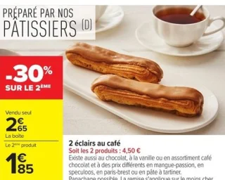 2 éclairs au café