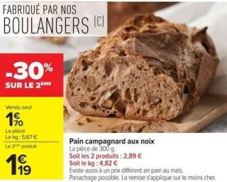 Pain campagnard aux noix