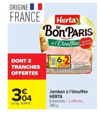 Jambon à l'étouffée HERTA