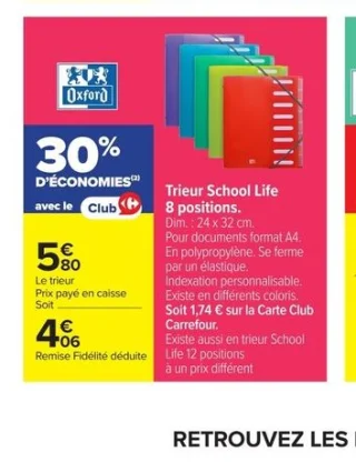 Trieur School Life 8 positions Oxford
