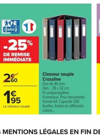 Classeur souple Crossline Oxford