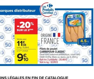 Filets de poulet CARREFOUR CLASSIC'