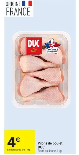 Pilons de poulet DUC Blanc ou Jaune