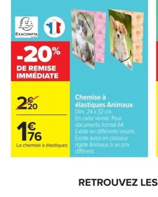 Exacompta Chemise à élastiques Animaux