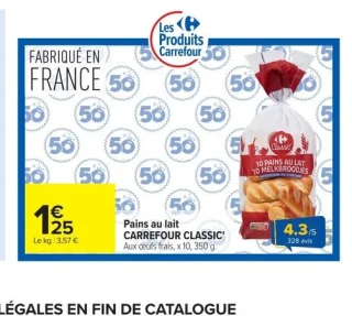 Pains au lait CARREFOUR CLASSIC'