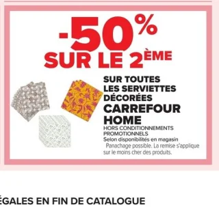 Serviettes décorées CARREFOUR HOME