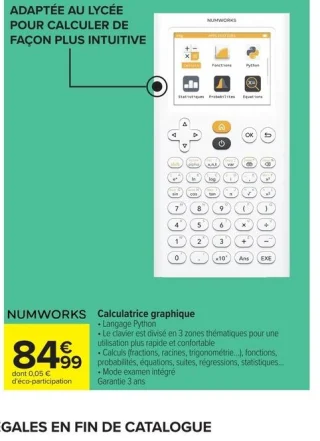 Numworks Calculatrice graphique
