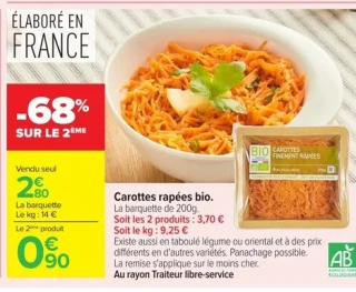 Carottes rapées bio