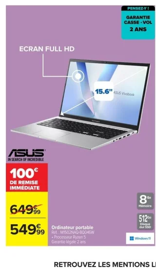 Ordinateur portable ASUS Vivobook M1502NAO-BQ046W