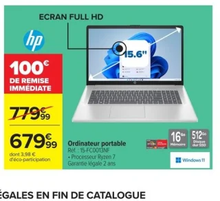 Ordinateur portable HP 15-FC0013NF