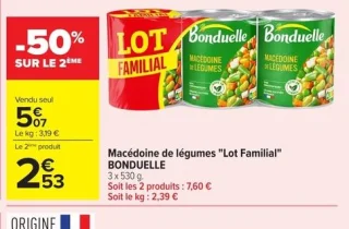 Macédoine de légumes "Lot Familial" BONDUELLE