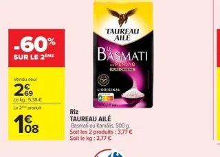 Riz Basmati TAUREAU AILÉ