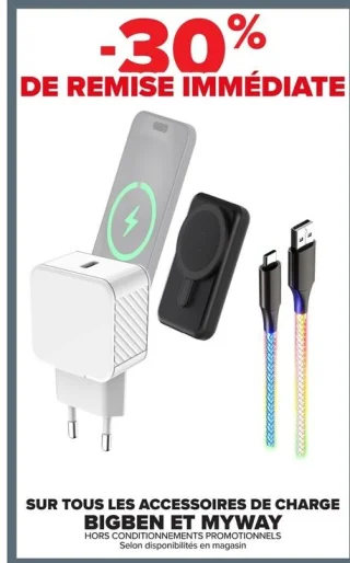 Accessoires de charge Bigben et Myway