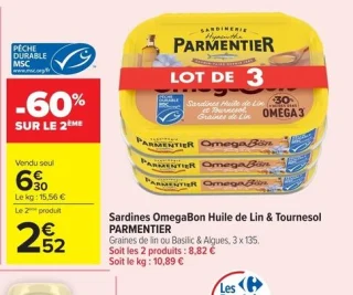 Sardines OmegaBon Huile de Lin & Tournesol Parmentier