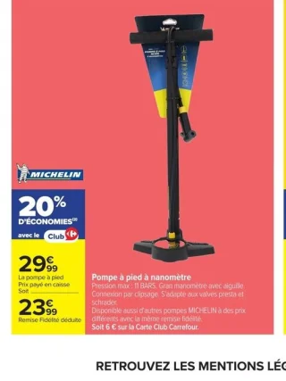 Pompe à pied à nanomètre MICHELIN