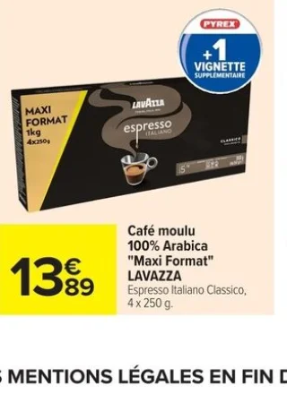Café moulu 100% Arabica "Maxi Format" Lavazza