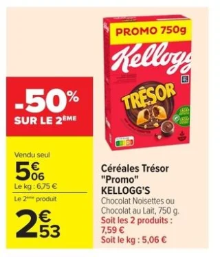 Céréales Trésor "Promo" KELLOGG'S