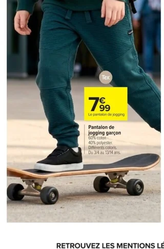 Pantalon de jogging garçon Tex