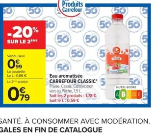 Eau aromatisée CARREFOUR CLASSIC'