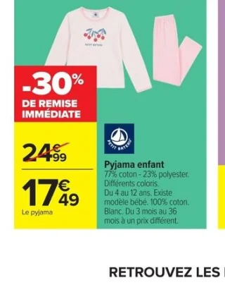 Pyjama enfant Petit Bateau