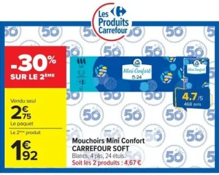 Mouchoirs Mini Confort CARREFOUR SOFT