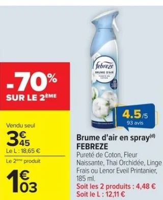 Brume d'air en spray FEBREZE