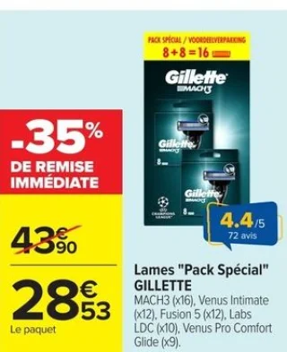 Lames "Pack Spécial" GILLETTE MACH3
