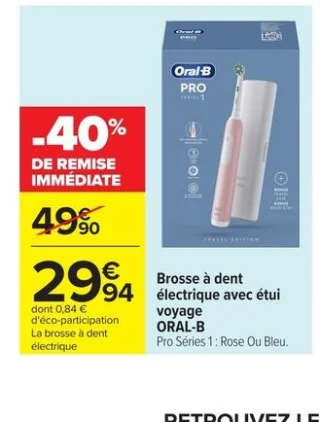 Brosse à dent électrique avec étui voyage ORAL-B