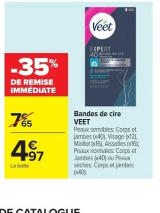 Bandes de cire VEET