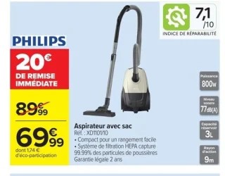 Aspirateur avec sac Philips XD1101/10