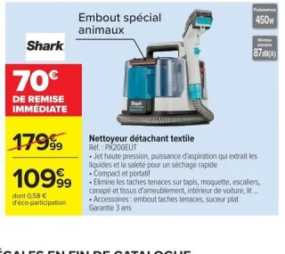 Nettoyeur détachant textile Shark PX200EUT