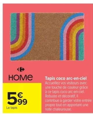 Tapis coco arc-en-ciel Carrefour Home