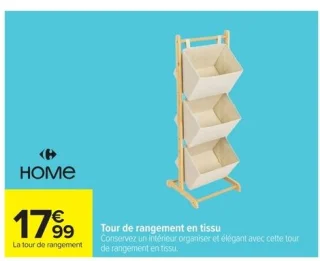 Tour de rangement en tissu