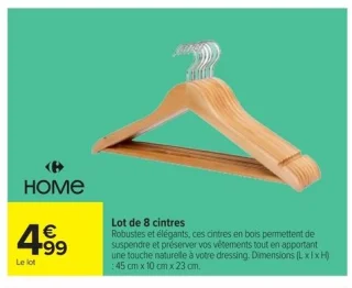 Lot de 8 cintres Carrefour Home