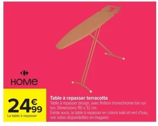 Table à repasser terracotta Carrefour Home