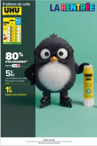 9 bâtons de colle UHU stic