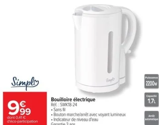 Bouilloire électrique Simpl SWK18-24