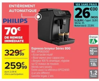 Philips Espresso broyeur Séries 800