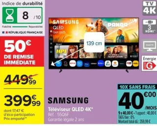 Téléviseur QLED 4K* Samsung 55Q6F