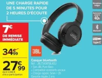 Casque bluetooth JBL JBLT510BTBLKEU