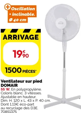 Ventilateur sur pied DOMAIR