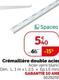Crémaillère double acier Spaceo