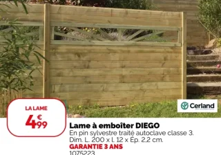 Lame à emboîter DIEGO Cerland