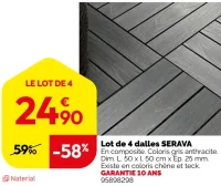 Lot de 4 dalles SERAVA Naterial